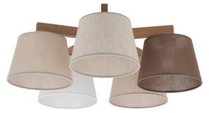 Brilagi - Lampadario a plafone LATTE SABIA 5xE27/15W/230V pino/misto