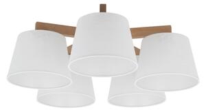 Brilagi - Lampadario a montaggio superficiale LATTE SABIA 5xE27/15W/230V pino/bianco