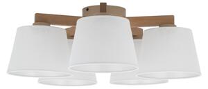Brilagi - Lampadario a montaggio superficiale LATTE SABIA 5xE27/15W/230V pino/bianco