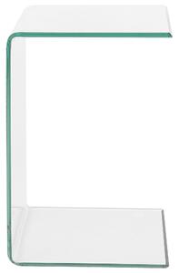 Tavolino laterale in vetro trasparente 40 x 40 cm a sbalzo in stile minimalista soggiorno cucina Beliani