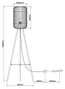 Brilliant - Lampada da terra WOODROW 1xE27/60W/230V bambù