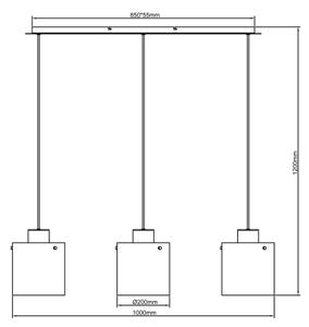Brilliant - Lampadario a cavo BETH 3xE27/60W/230V nero/fumé