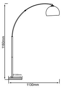 Brilliant - Lampada da terra VESSA 1xE27/60W/230V cromo lucido/bianco