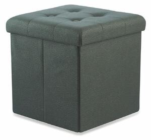 Set 2 Pouf contenitori rettangolari con seduta in ecopelle