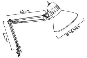 Brilliant - Lampada da tavolo con clip HOBBY 1xE27/40W/230V bianca