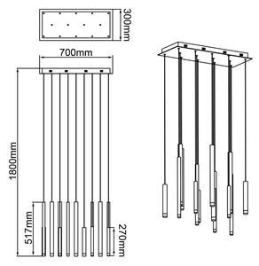 Brilliant - LED lampadario dimmerabile su cavo CEMBALO LED/60W/230V cromo/nero/marrone