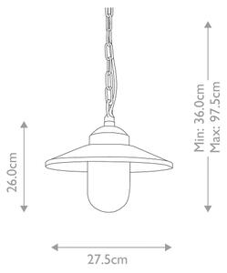 Elstead - Lampadario da esterno a sospensione con catena KLAMPENBORG 1xE27/60W/230V IP44