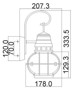 Kichler KL-BRIDGEPOINT-S-NBR - Lampada da esterno BRIDGEPOINT 1xE27/60W/230V IP44