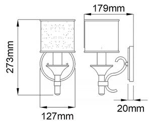 Kichler KL-LACEY1-AP - Applique da parete LACEY 1xE14/40W/230V cromo opaco