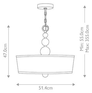 Hinkley HK-ZELDA-P-B-PN - Lampadario a catena ZELDA 3xE27/60W/230V in cromo lucido