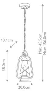 Elstead MINERS-CHN - Lampada da esterno a sospensione MINERS 1xE27/60W/230V IP44 bronzo