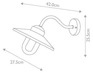 Elstead KLAMPENBORG-OXR- Lampada da esterno KLAMPENBORG 1xE27/60W/230V IP44 rossa