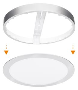 Solight WD244-S - Pannello LED 2 in 1 24W/230V 3000/4000/6000K diam. 30 cm IP54 argento