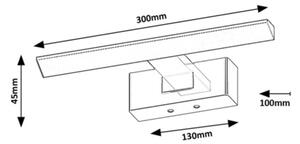 Rabalux 75024 - Illuminazione LED per specchio da bagno LORIC LED/6W/230V IP44 30 cm nero