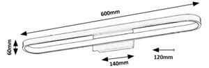 Rabalux 75056 - Lampada LED per specchio da bagno ODRAN, 18W, 230V, IP44, 60 cm