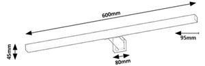 Rabalux 75052 - Illuminazione a LED per specchio da bagno OLIRO LED/9W/230V IP44 60 cm nero
