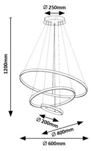 Rabalux 72346 - Lampadario a sospensione dimmerabile a cavo BELIZA LED/90W/230V 3000-6500K+telecomando