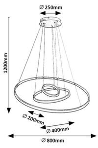 Rabalux 72306 - Lampadario LED dimmerabile a sospensione su cavo ISAURE LED/100W/230V 3000-6500K + telecomando