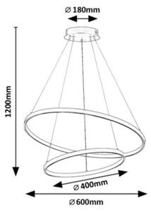 Rabalux 72348 - Lampadario a sospensione dimmerabile a cavo LED BELIZA LED/75W/230V 3000-6500K+telecomando