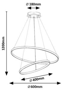 Rabalux 72345 - Lampadario LED dimmerabile a sospensione con cavo BELIZA LED/75W/230V 3000-6500K+telecomando