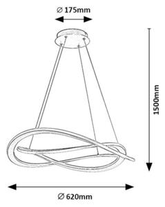 Rabalux 72282 - Lampadario sospeso a cavo KALLIRA LED/72W/230V 3000K