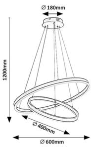 Rabalux 72305 - Lampada a sospensione dimmerabile su cavo ISAURE LED/80W/230V 3000-6500K+telecomando