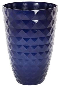 Vaso per piante in fibra di argilla blu navy 50 x ⌀ 35 cm per esterni interni per tutte le stagioni Beliani