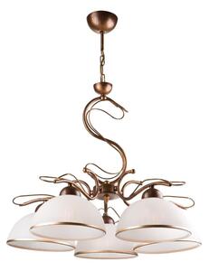 Lampadario a catena COBRA 5xE27/60W/230V bronzo/patina