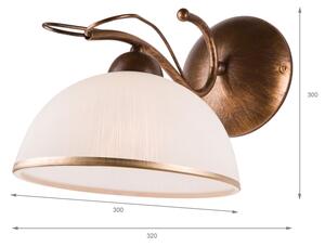 Lampada da parete COBRA 1xE27/60W/230V bronzo/patina