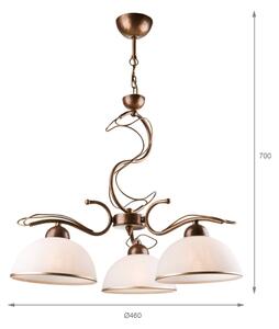 Lampadario a stelo COBRA 3xE27/60W/230V bronzo/patina