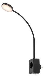 Rabalux 71284 - Lampada da parete LED dimmerabile TIVRO 4W/230V con porta USB integrata per presa a muro, nera