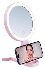 Immax 09102L - Specchio cosmetico dimmerabile LED+CCT SWEET LED/3W/5V rosa