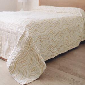 Copriletto matrimoniale giallo beige Wave