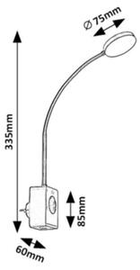 Rabalux 71284 - Lampada da parete LED dimmerabile TIVRO 4W/230V con porta USB integrata per presa a muro, nera