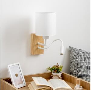 Brilagi - Applique a LED NUBILA WOOD 1xE27/25W/230V + LED/3W quercia/bianco