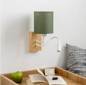 Brilagi - Applique a LED NUBILA WOOD 1xE27/25W/230V + LED/3W quercia/verde