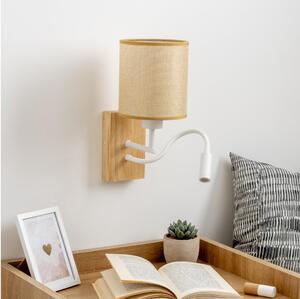 Brilagi - Applique a LED NUBILA WOOD 1xE27/25W/230V +LED/3W quercia/marrone chiaro