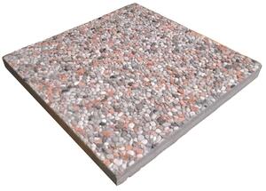 Base lastra quadrata in marmo e ghiaia per ombrelloni con base a croce - 14 kg Rosso Verona (40x40)