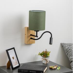 Brilagi - Applique a LED NUBILA WOOD 1xE27/25W/230V + LED/3W quercia/verde