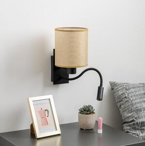 Brilagi - Applique a LED NUBILA 1xE27/25W/230V+LED/3W nero/marrone chiaro