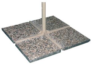 Base lastra quadrata in marmo e ghiaia per ombrelloni con base a croce - 14 kg Bianco Carrara/Rosso Verona (40x40)