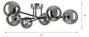 Brilagi - Lampadario a soffitto MALIVA 6xE14/15W/230V cromo satinato/fumé