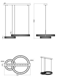 Zuma Line MD3713-2-3GT - Lampadario LED su cavo GIRONA LED/36W/230V oro rosa