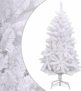 Albero di Natale Artificiale Incernierato con Base Bianco 120cm