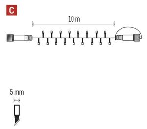 Catena LED da esterno 100 LED/10 m IP44 blu