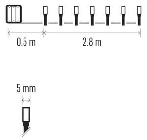 Catena luminosa LED da esterno 40 LED / 3 batterie AA 3,3 m IP44 bianco freddo