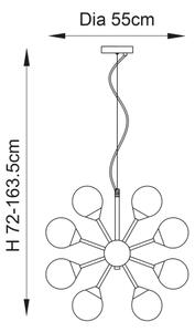 Endon 76499 - Lampadario sospeso su cavo OSCAR 28xG9/18W/230V oro