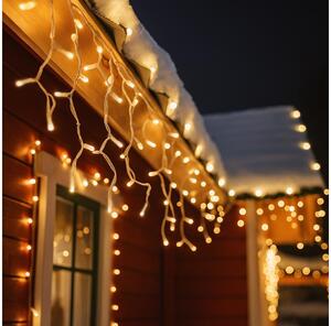Brilagi - Catena luminosa LED per esterni, 360 LED / 8 modalità, 14 m, IP44, bianco caldo, effetto ghiaccioli
