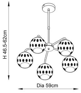 Endon 91969 - Lampadario a stelo DIMPLE 5xE14/25W/230V dorato