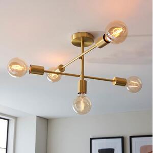 Endon 98786 - Lampadario a stelo SOHAN 5xE27/10W/230V ottone